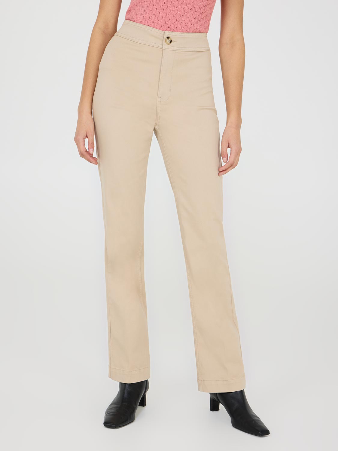 Tencel Mid-Rise Straight Leg Pants