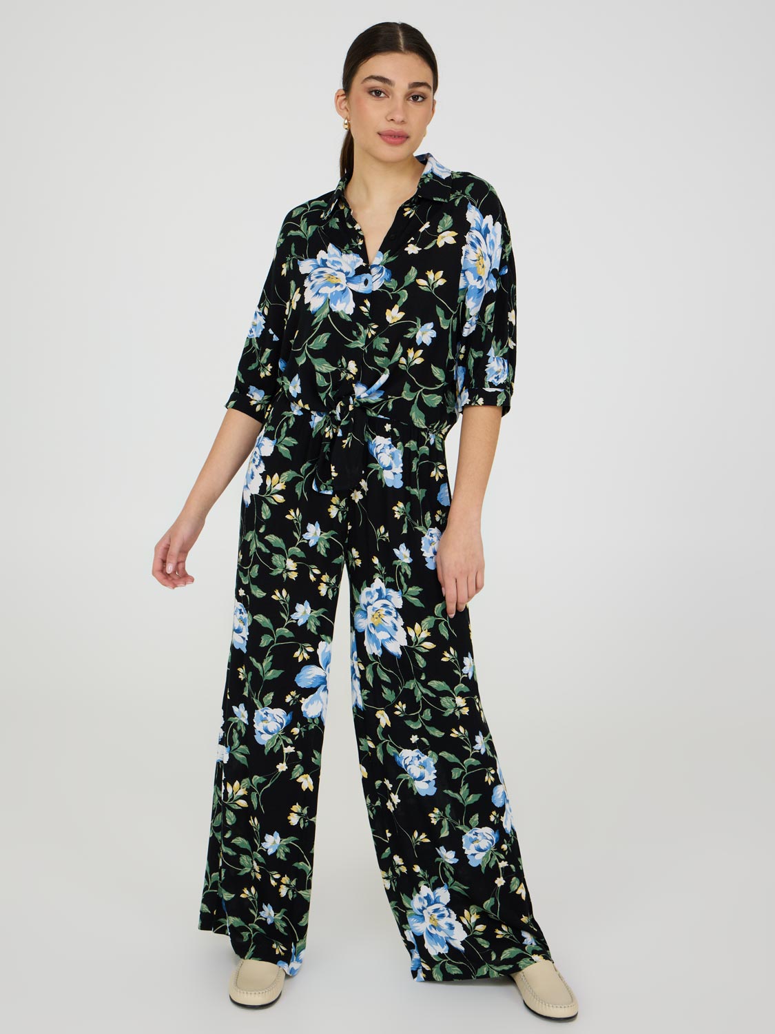 Floral Print Wide-Leg Palazzo Pants