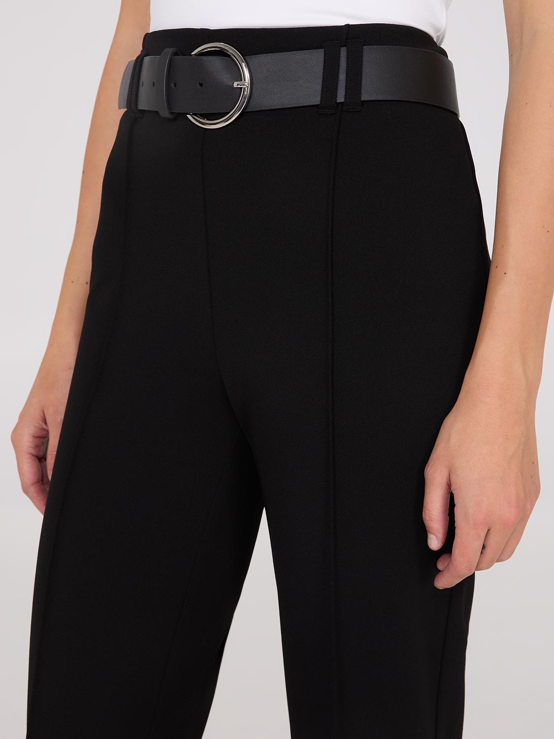 Belted Front Pintuck Pants