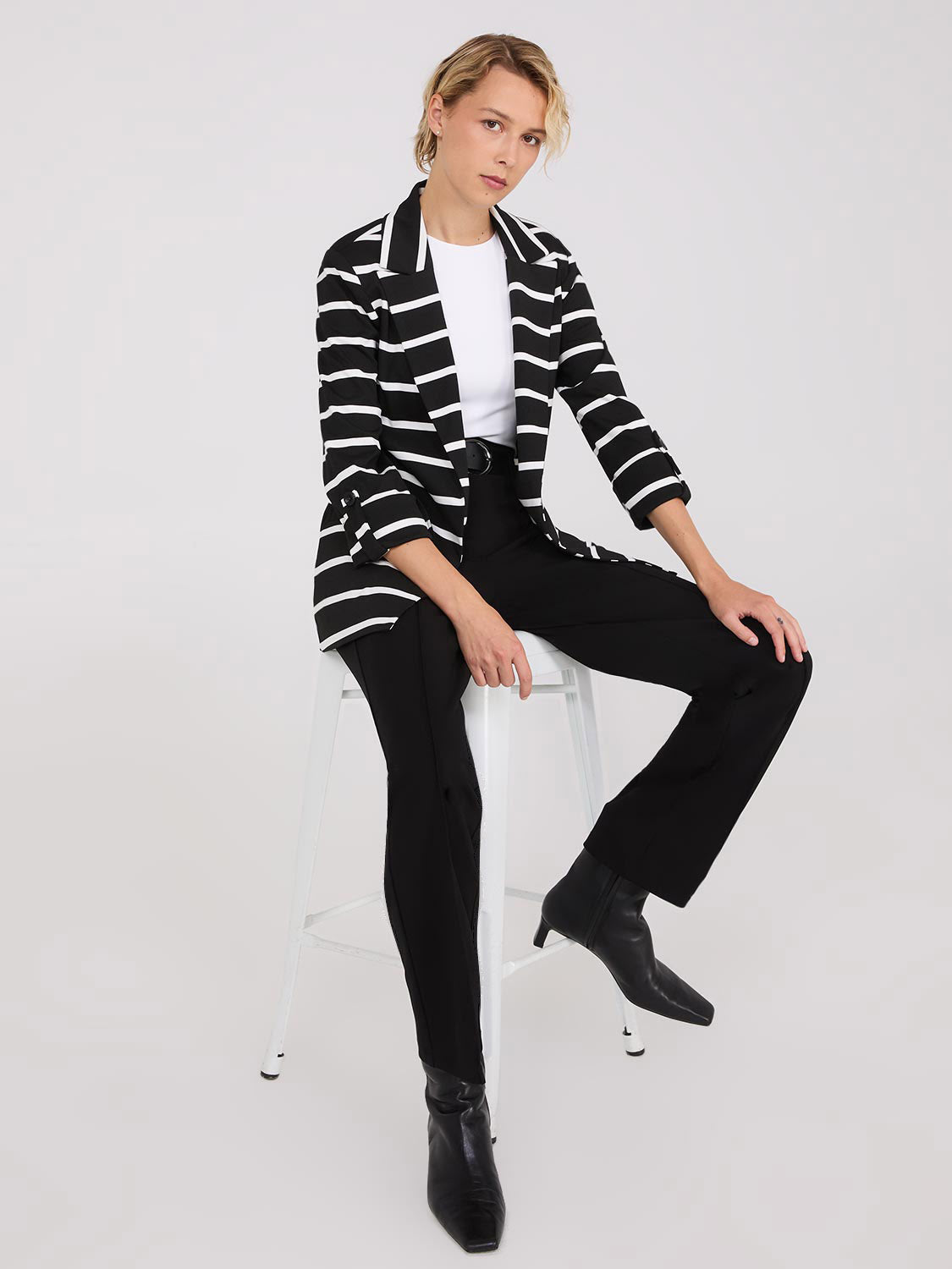 Belted Front Pintuck Pants