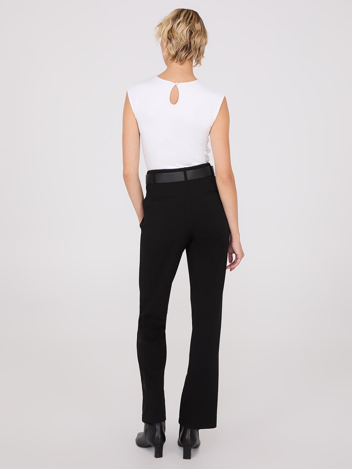 Belted Front Pintuck Pants