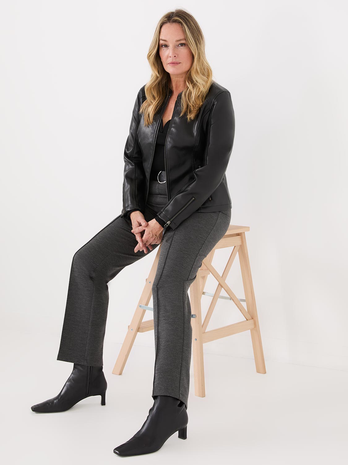 High Rise Straight Leg Pants