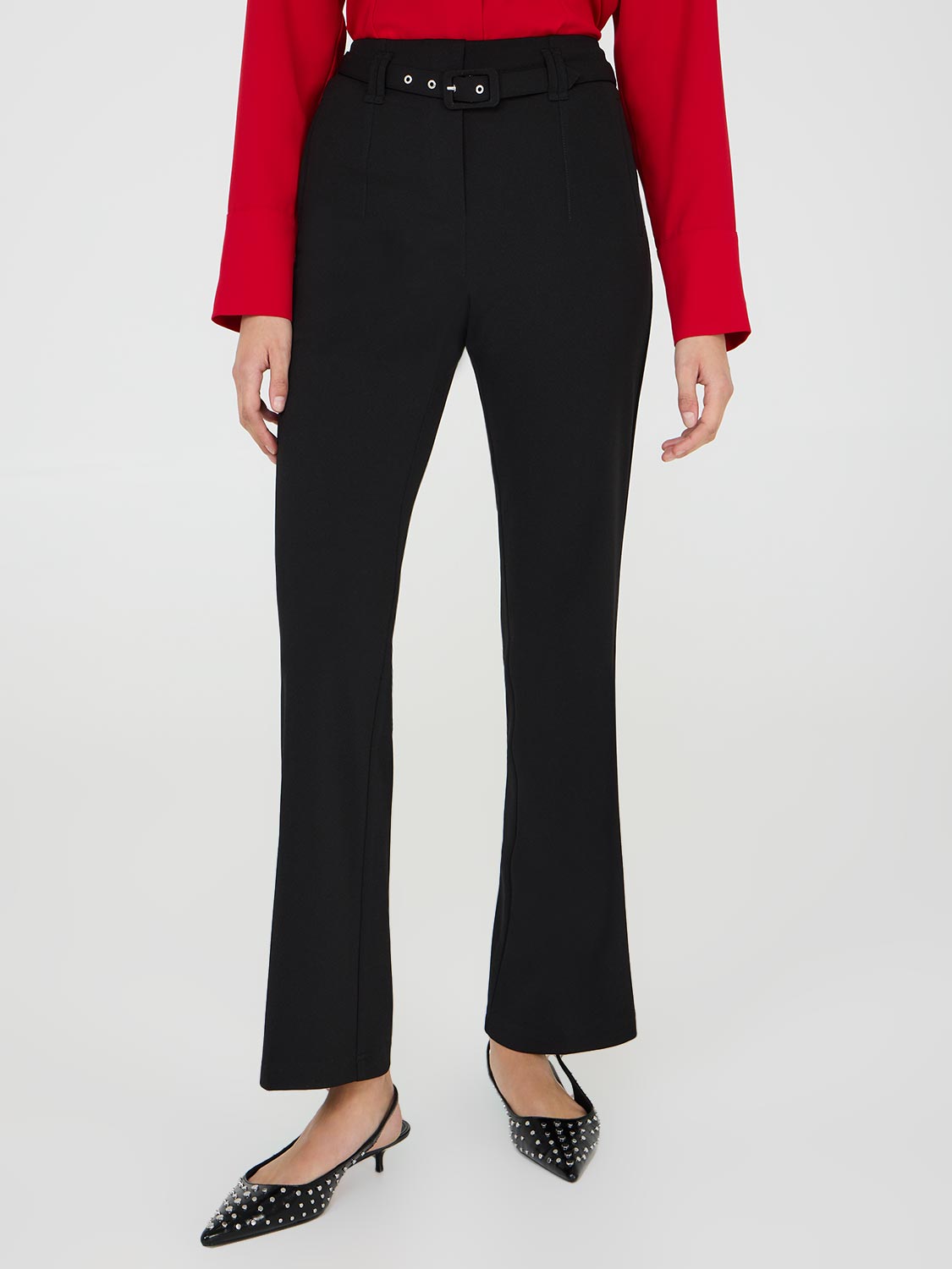 Belted Crepe Pants