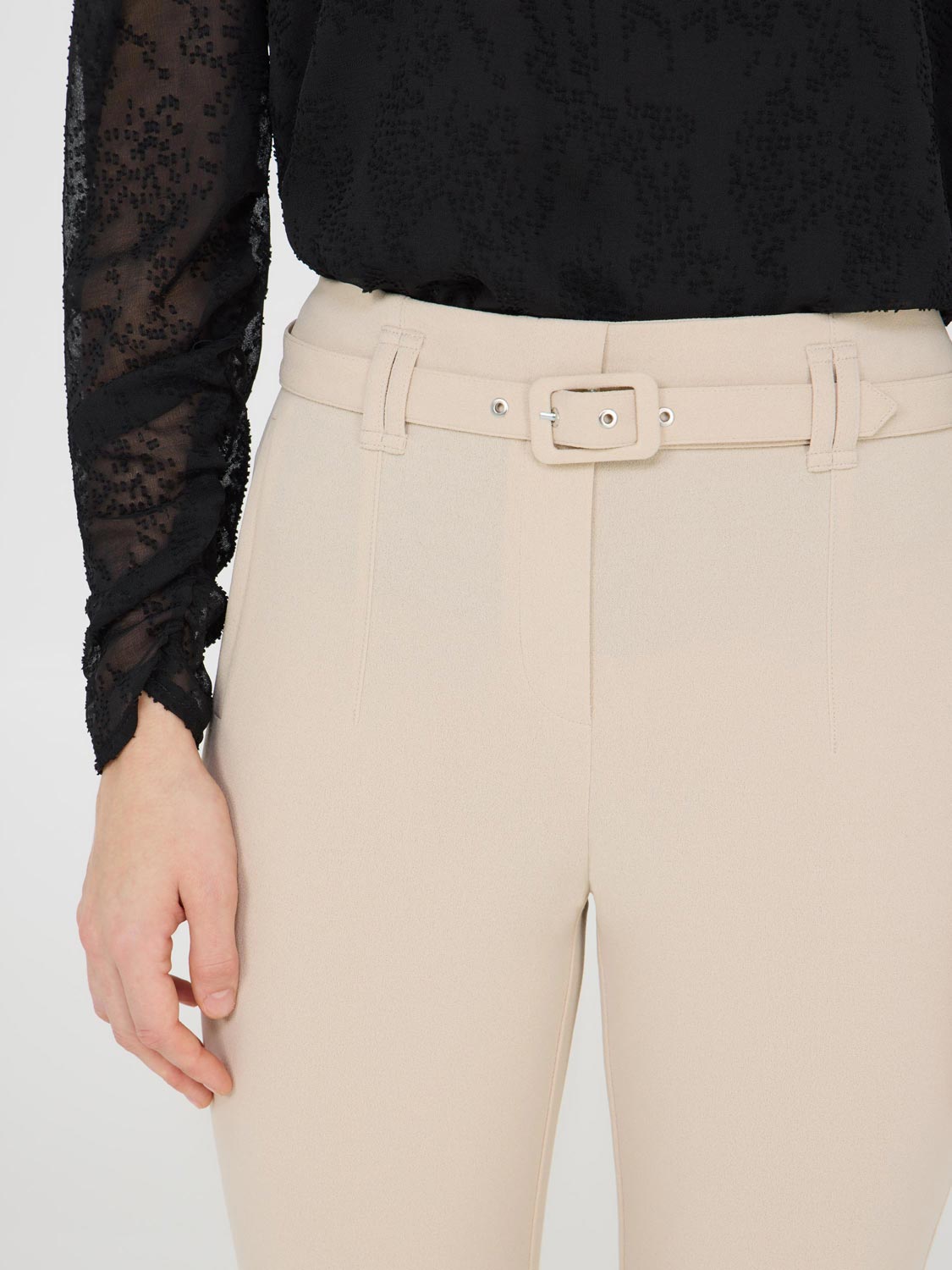 Belted Crepe Pants