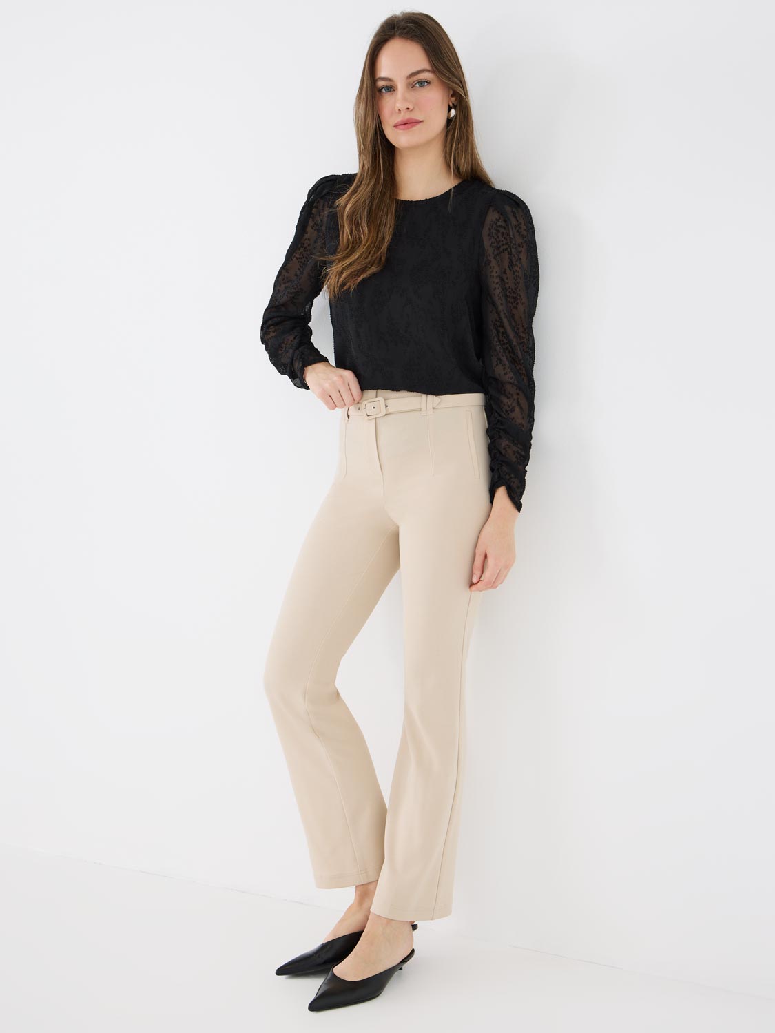 Belted Crepe Pants