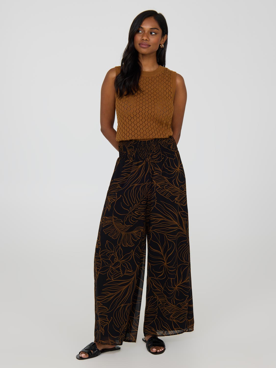 Floral Chiffon Palazzo Pants